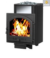 Везувий Русичъ Антрацит 28 c выносом, дверца 205 со стеклом