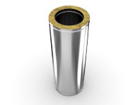 Труба дымохода сэндвич из н/ж стали AISI-304(0,5)- оцинковка Ø100*300 мм, длина - 750 мм